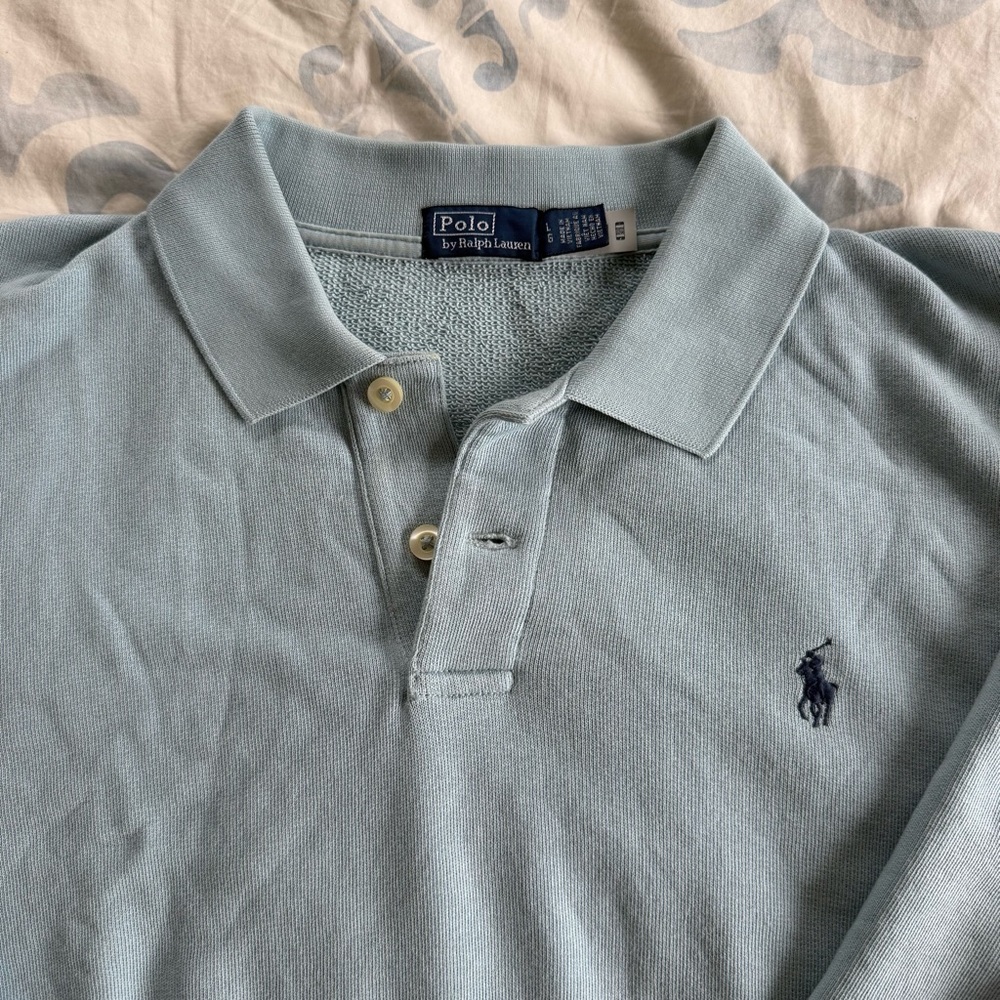 Ralph Lauren Blue Island Fleece Polo- Large - Picture 8 of 9